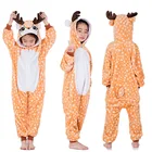 Комбинезон-Кигуруми для девочек 4, 6, 8, 10, 12 лет, Рождественский, с изображением оленя, пижама с единорогом