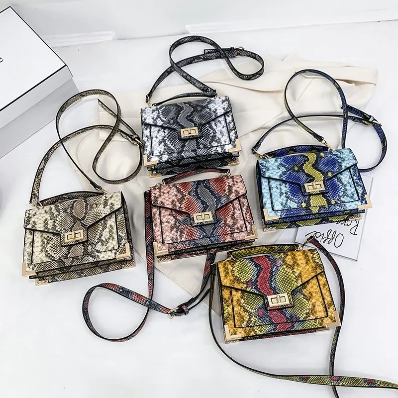 

Women Bag 2020 Retro Snake Pattern Purses and Handbags Luxury Designer Shoulder Bag Fashion PU Leather Crossbody Bags for Women