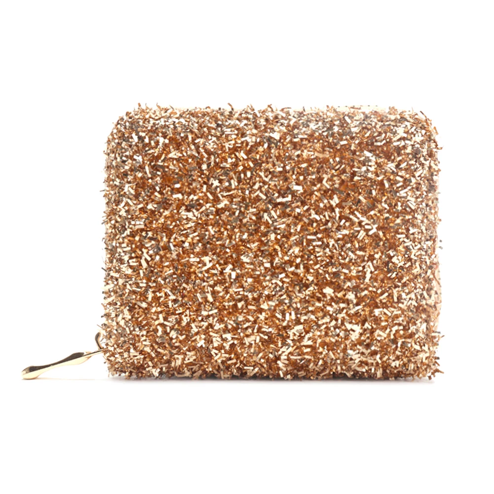 Женский короткий кошелек из ПУ кожи с блестками|Женские кошельки| |