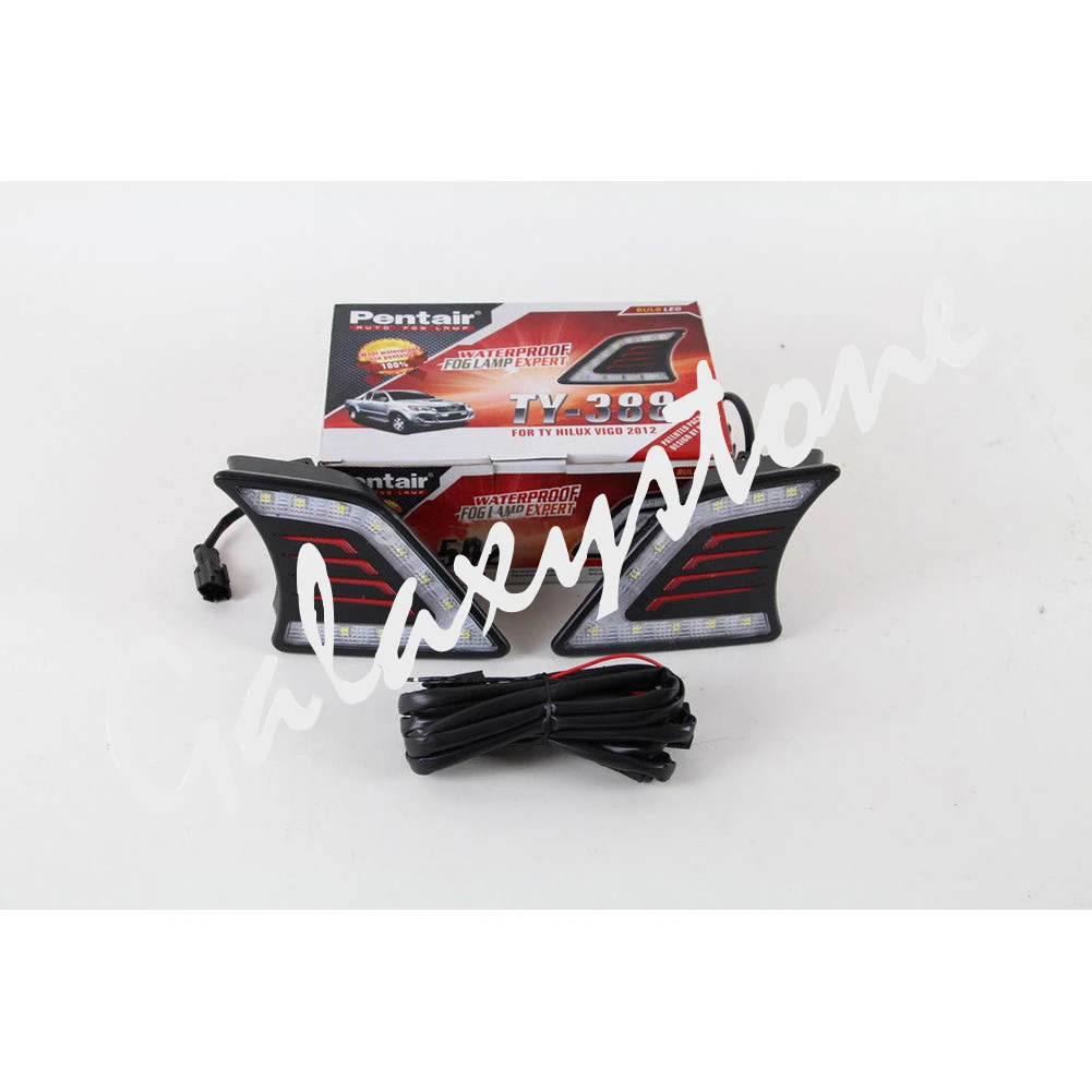 2x белые светодиодные дневные ходовые огни DRL Противотуманные фары для Toyota Hilux Vigo