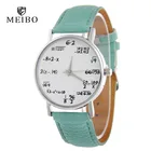 MEIBO модные математические кожаные часы, женские персонализированные часы, повседневные мужские часы, студенческие наручные часы