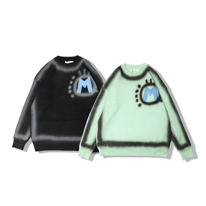

Fashion Brand Sweaters Men's Pattern Sweater Mens Pullovers Simple Hand Drawn Knitted Men Hip Hop Streetwear Oversized Jumpers