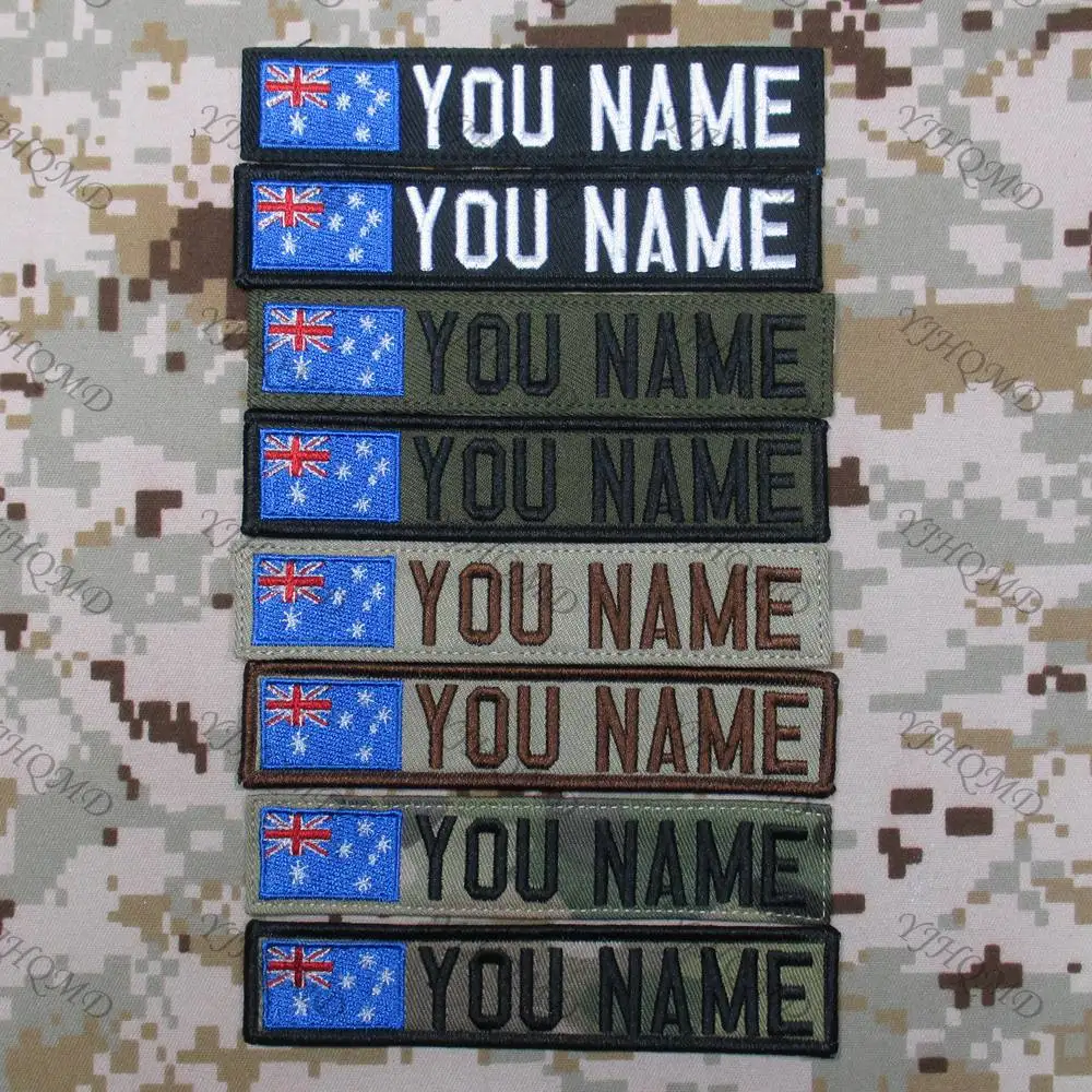 Нашивка с именной лентой с флагом Австралии, вышивка на крючке и петле, Multicam Green ACU Black Tan (art.: 3a361a4e96d) - 3a361a4e96d