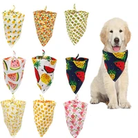 dog bandana scarf cat bibs fruit print pineapple banana pear pattern cotton plaid washable dog bandana dog accessories
