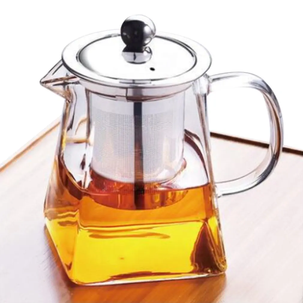 350ML Transparent Clear Borosilicate Glass Teapot Elegant Tea Cup With Stainless Steel Infuser Strainer | Дом и сад