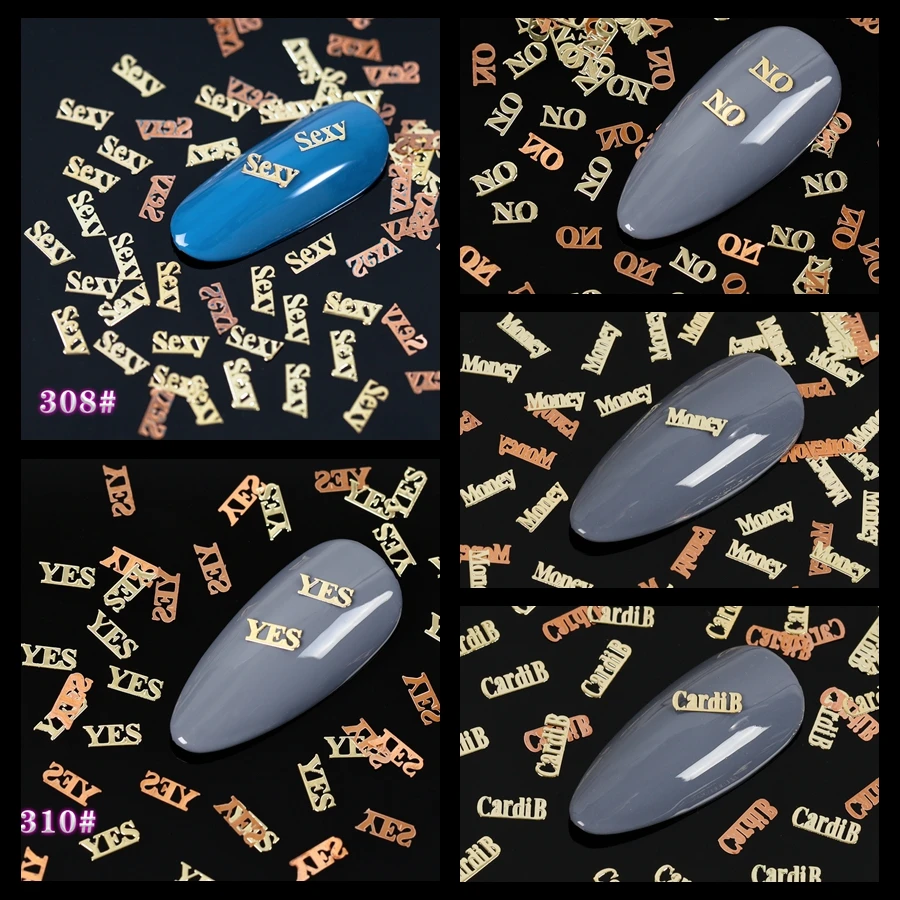 1 Pack Thin Tiny Music Note Letter Pattern Gold Metal Nail Art Sequins Slice Decorations DIY Set or Mix Wheel | Красота и здоровье
