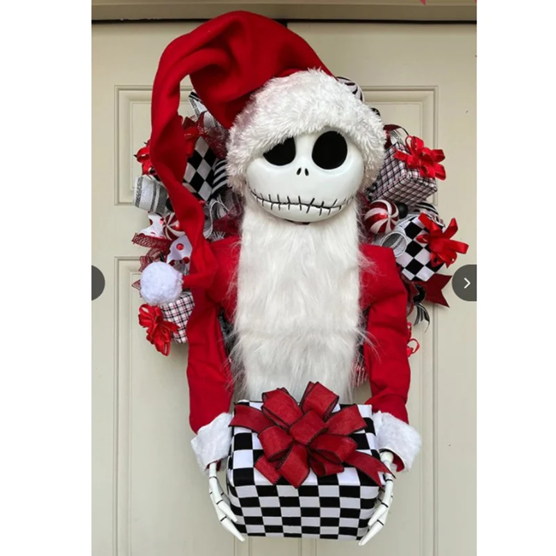 Guirnalda navide&ntilde;a de Jack kelington para colgar en la puerta del hogar, decoraci&oacute;n de jard&iacute;n al aire libre, decoraci&oacute;n de Navidad y A&ntilde;o Nuevo-2