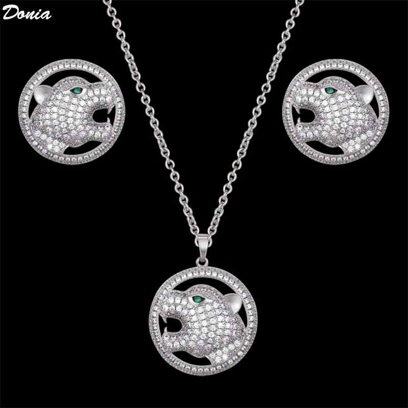 

Donia jewelry New Explosions luxury ladies jewelry necklace copper AAA zircon set fashion circle animal earrings jewelry pendant