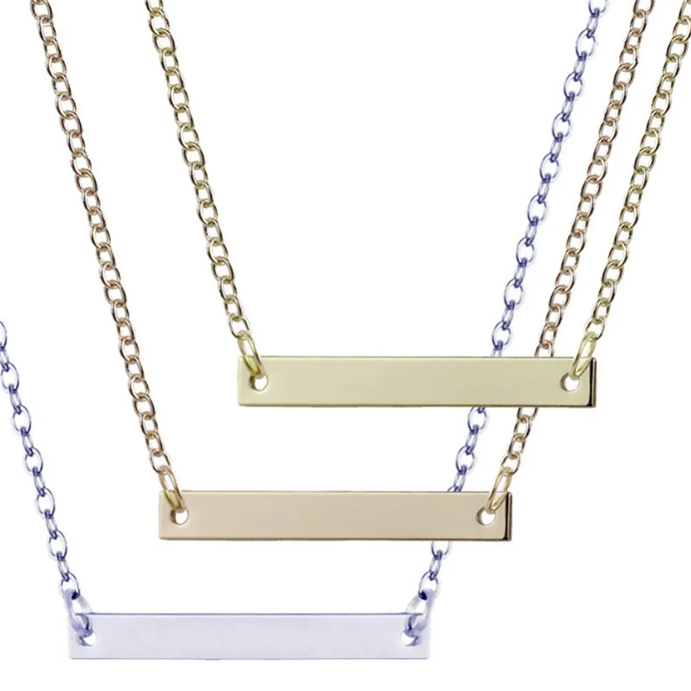 Новое персонализированное ожерелье с пустой панелью изысканная Золотая