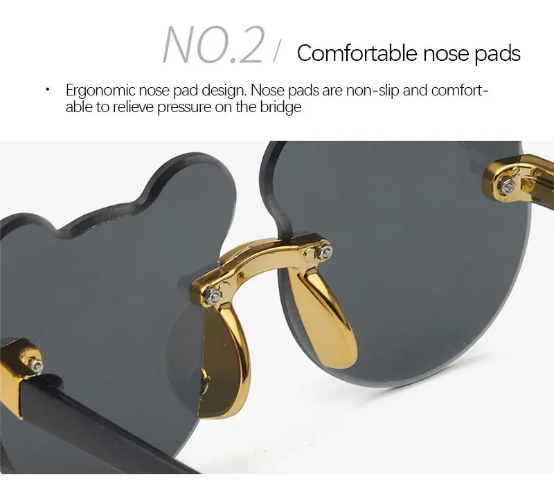 

New Boy Girl Cute Cartoon Bear Shape Fashion Round Sunglasses Children Vintage Sunglasses UV Protection Classic Kids Eyewear