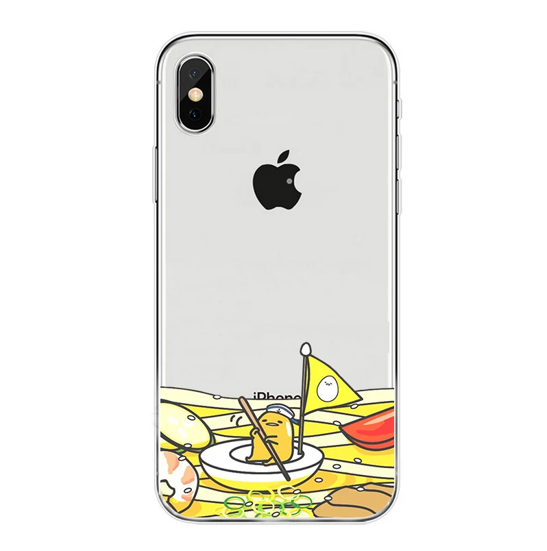 Милый Гудетама яйцо прозрачный мягкий чехол для iphone 8 7 6 plus X XS XR XMAX 5 samsung Galaxy 9 10 edge