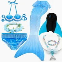 children fancy the little mermaid tail with monofin bathing suit tail mermaid for girls crown costume can add monofin