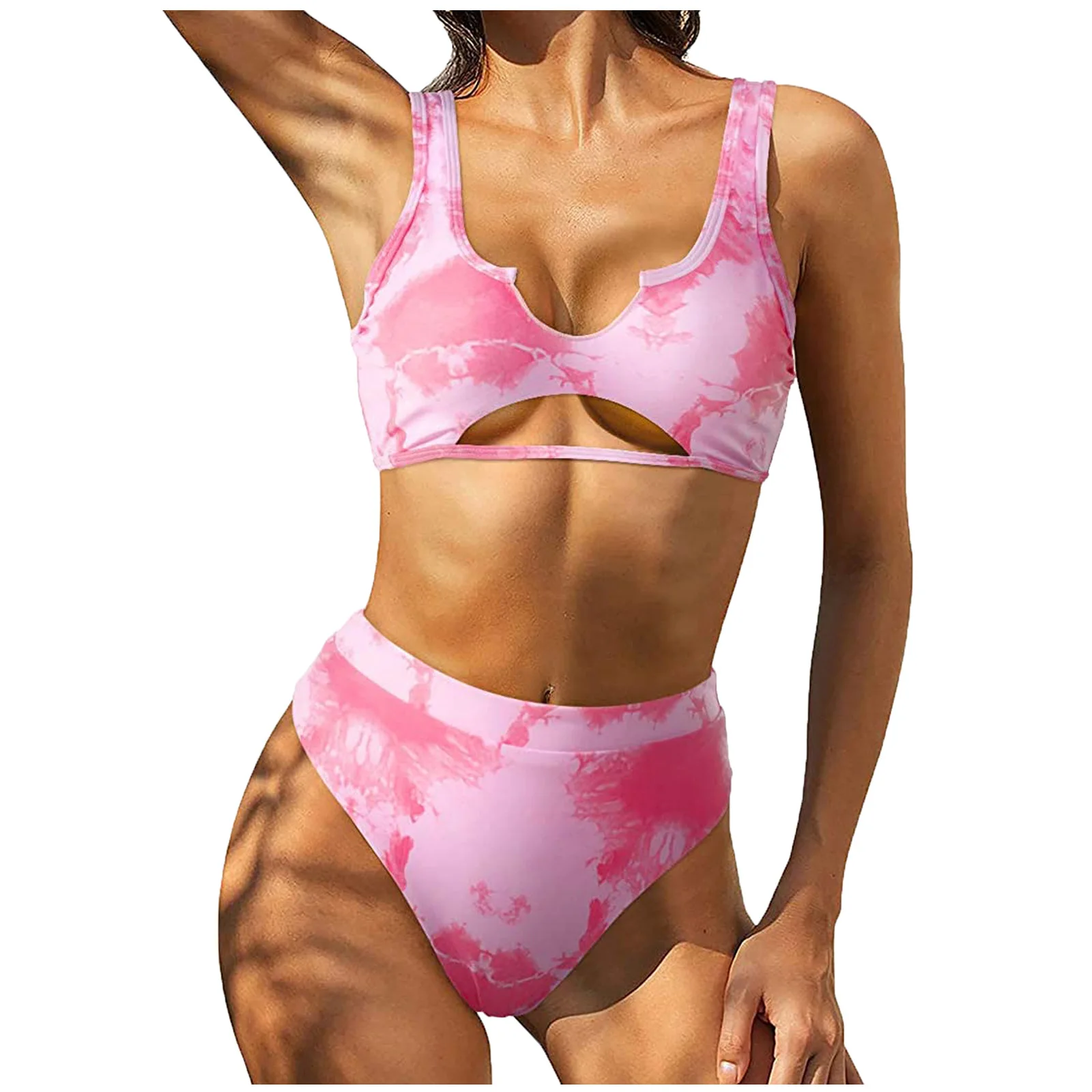 

Summer Bikini Suit Women's Split Swimsuit Beachwear With Chest Pad Sexy Hollow