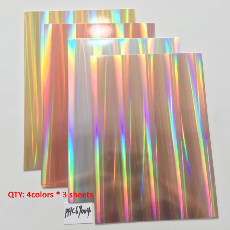 Картонная бумага 4 цветов х 3 листа картонная голографические оттенки A4 250 г/м2