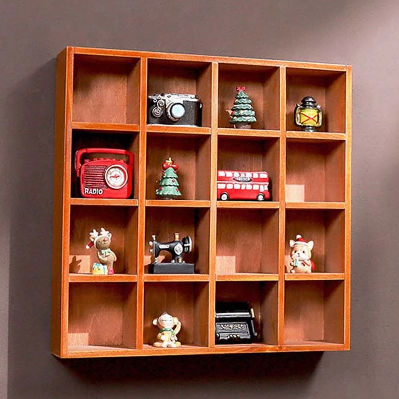 

16/12 сетки настенный шкаф деревянная полка Органайзер контейнеры коробка Cellection гаджет Дисплей чехол стеллаж для выставки товаров