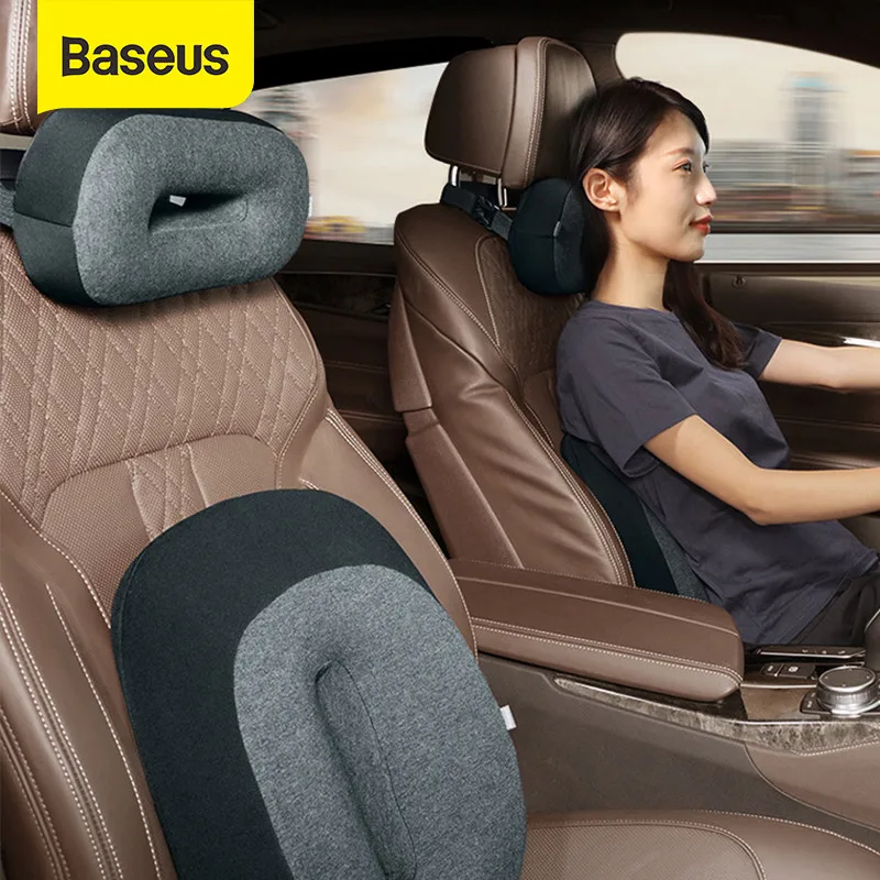 

Baseus Floating Car Waist Pillow Auto Headrest Pillow Neck Memory Lumbar Support 3D Memory Foam Seat Covers Car Styling