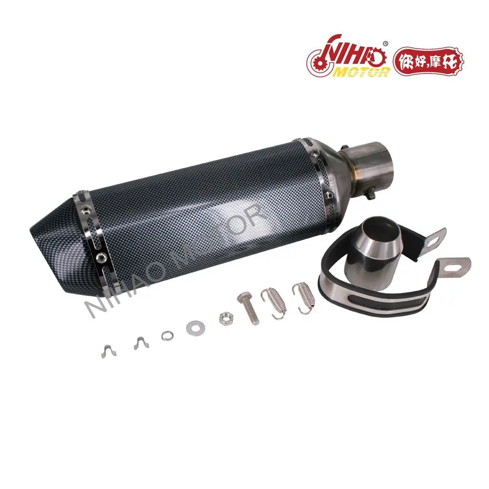 

45 BM013SS Universal Stainless Steel Muffler Silence exhaust pipe for akrapovic Motorcycle Scooter Motocross Parts Nihao Motor