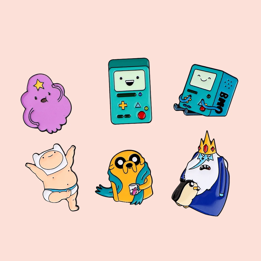 

ZF2918 Cartoon Robot Adventure Tour Personality Metal Enamel Badge Buttons Brooch Denim Shirt Lapel Pins Clothing Accessories