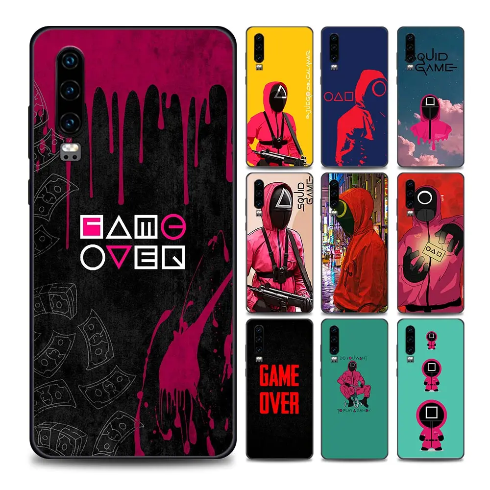 

The Squid Game Phone Case for Huawei P10 Lite 20 30 40 Lite E Pro Plus 50 Pro P Smart Z Soft Silicone Cover Coque