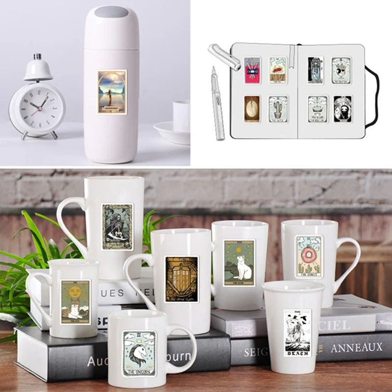 

50 pcs/pack Tarot Card Graffiti Stickers Divination Stickers For Luggage Laptop Refrigerator Motorcycle Skateboard Pegatinas