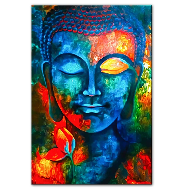 

Abstract Buddha Canvas Art Paintings On The Wall Colorful Buddhism Posters And Prints Modern Cuadros Pictures For Living Room