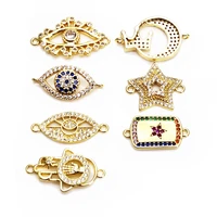 micro zircon inlaid magic eye hand card accessory link bracelet moon hand catenary connection for jewelry making accessories