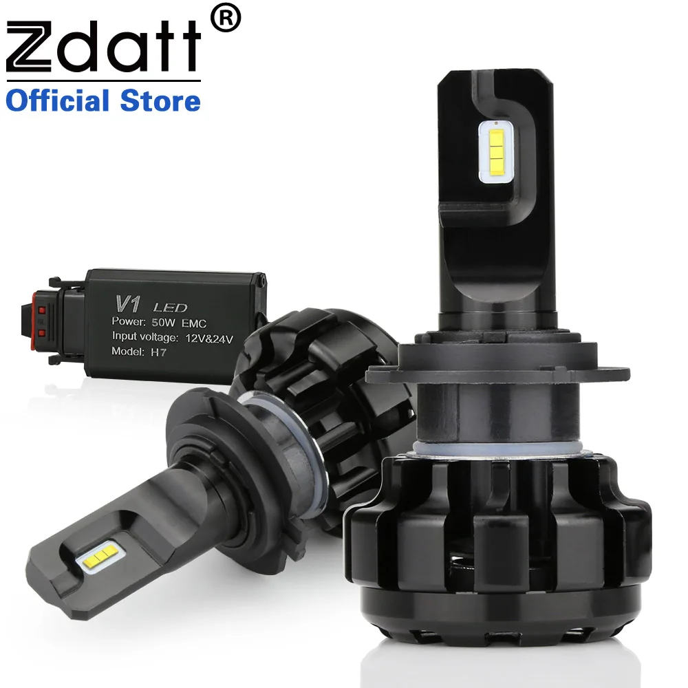 Zdatt H4 светодиодный H7 Canbus лампада H1 HB2 H11 9005 9006 Автомобильные фары 12V 12000LM 100