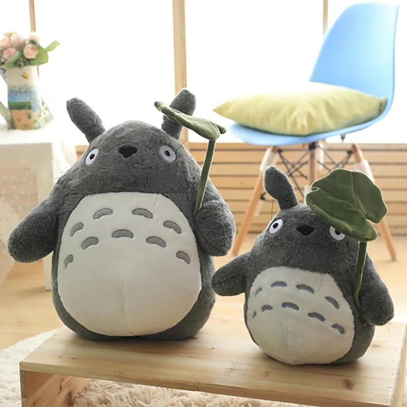 

Totoro Fluffy Cute Plush Cat Japanese Anime Figure Doll Plush Totoro Toy with Lotus Leaf Kids Toys Birthday Christmas Gift