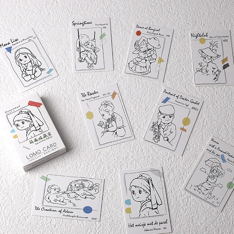 Коллекция милых картин 28 листов/набор мультяшная мини открытка ЛОМО для
