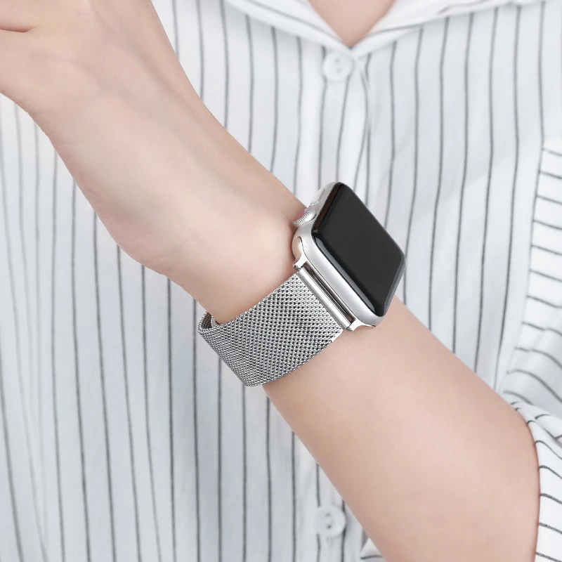 

Ремешок из нержавеющей стали для Apple Watch Band 1 2 3 4 5 6 SE Series 38 мм 40 мм 42 мм 44 мм