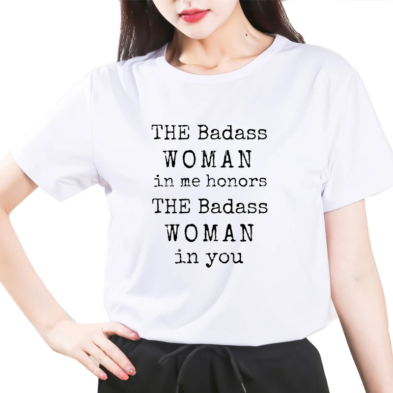 

the bad women in me honors Women Tshirt New Vogue Tshirt Graphic Tee Cute Women T-shirt Female Tee Shirt 90s Girls Tee Tshirt