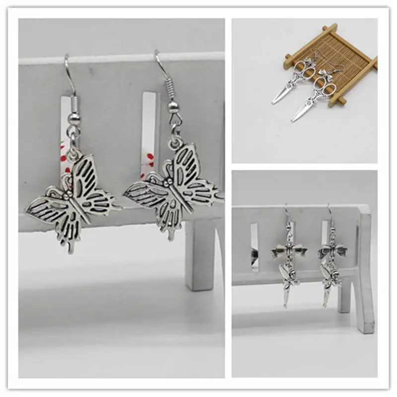 Женские серьги из сплава в стиле панк летние ювелирные изделия ножницы для банта