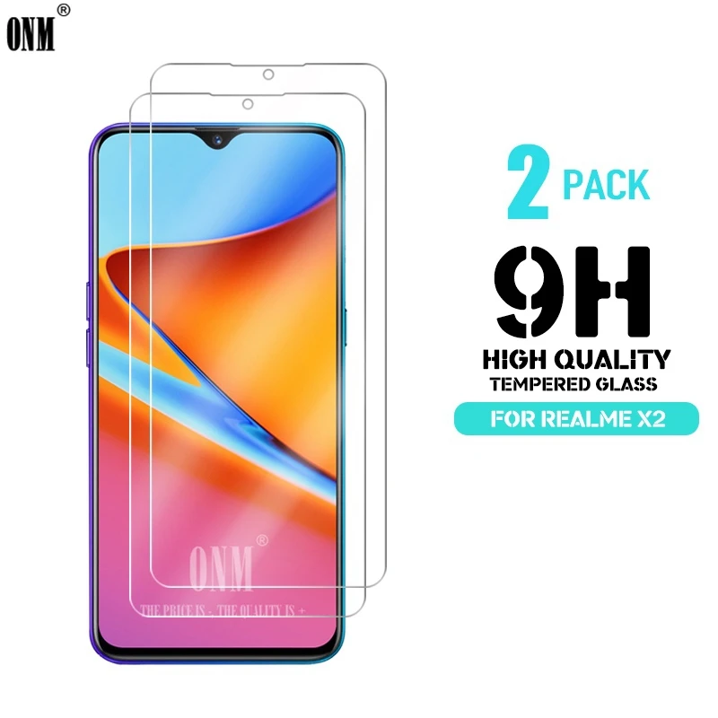 2 шт закаленное стекло для Realme X2 протектор экрана 2.5D 9H Премиум Закаленное