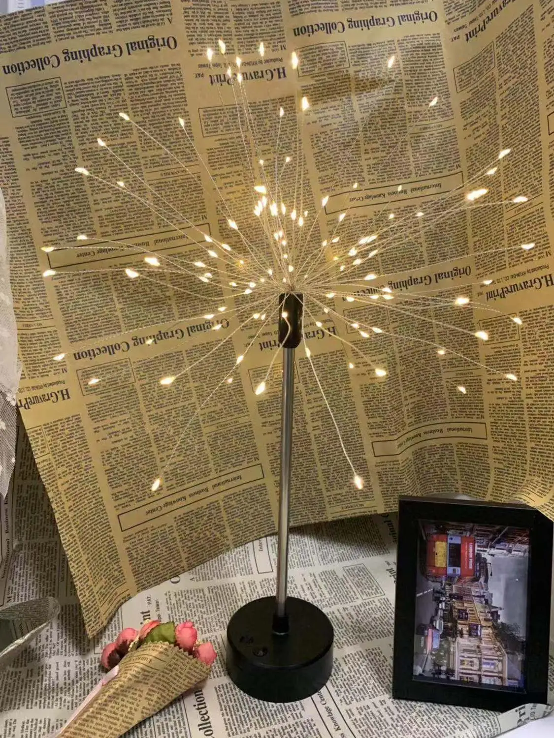 Рождественские огни Сказочный Свет Голосовое управление фейерверк starburst огни 120 светодиодный открытый садовая Гирлянда Свет