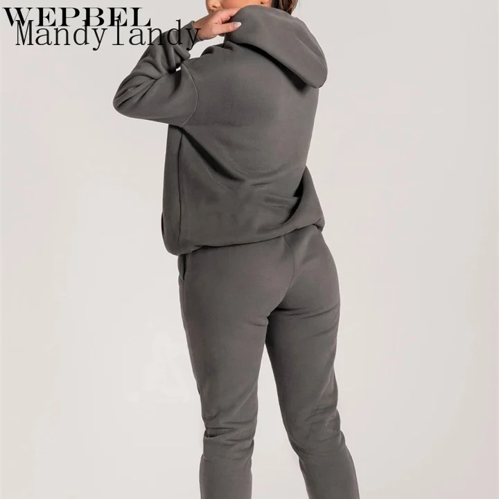 

Mandylandy Women Autumn Winter Tracksuits Lady Loose Hoodies + Sweatpants Two Piece Set Female Sport Fitness Running Outfits