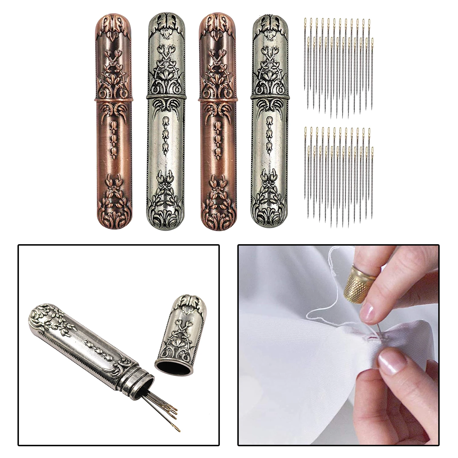 

Retro Sewing Needles Case Organizer Self Threading Needles Stitching Tool