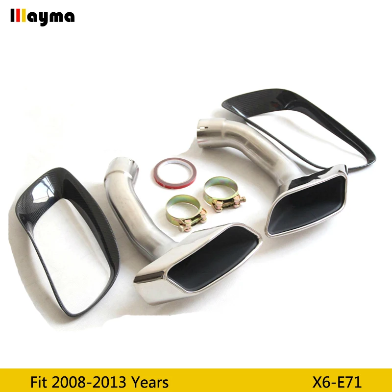 Квадратный хвост выхлопные трубы глушитель выхлопной для BMW X6 35i 2008 2013 год