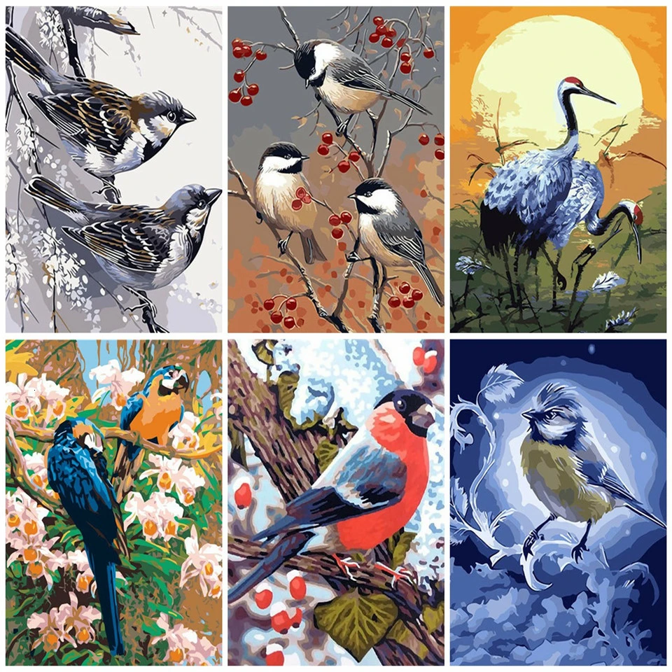 AZQSD DIY Краски по номерам на холсте Наборы Декор для дома птица акриловые Раскраска