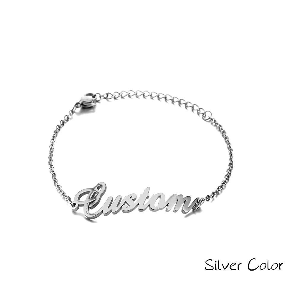 Lemegeton персонализированные пользовательские имя браслеты для женщин мужчин детей ювелирные изделия из нержавеющей стали буквы талисманы браслет и браслет