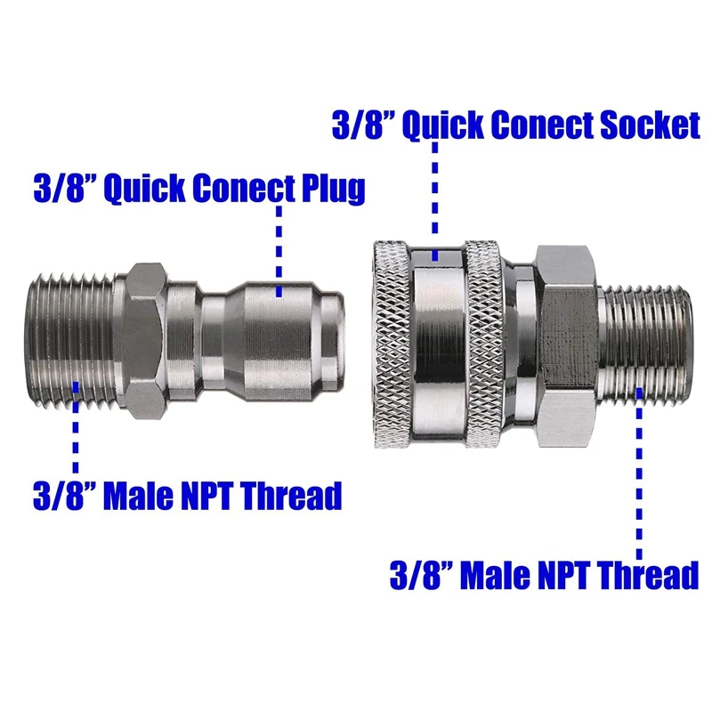 

High Pressure Washer Ball Valve Kit, 3/8 Inch Quick Connect for Power Washer Hose, 4500 Psi