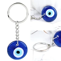 30mm fashion lucky turkish greek blue eye charm pendant gift fit jewelry diy keychain car key chains ring holder accessories