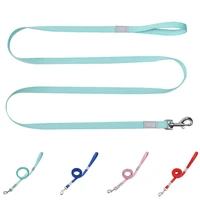 double handle dog leash with reflective tape nylon pet lead hand free training leash for outdoor dog lead ropes traction leash