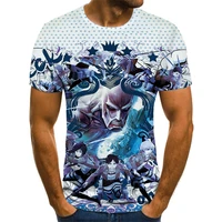 2021 new popular animation attack on titan print crew neck loose top short sleeve individualization funny and novel t shirt