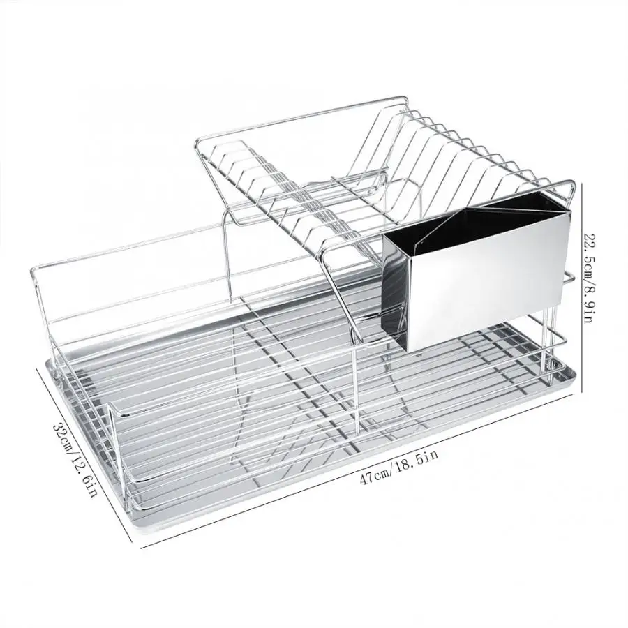 

Stainless Steel Dish Rack Bowl Chopsticks Kitchen Draining Storage Organizer for Home Kitchen Storage Rack