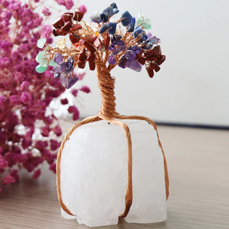 

New Crystal Tree Feng Shui Ornament Crystals Office Table Decoration for Living Room Wealth and Luck Aquarium Decoracin