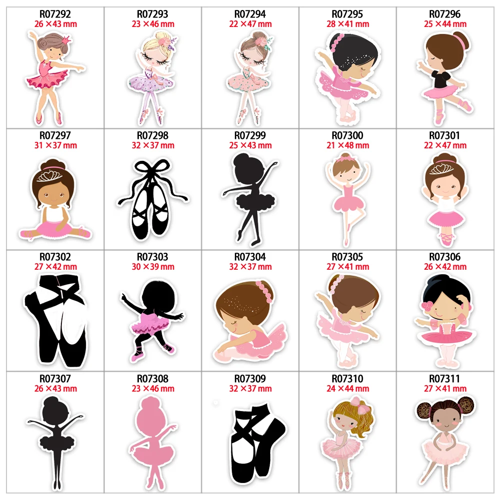 

New Lovely Ballet Girl Cartoon Planar Resins for Bow Hair Decoration R0727 R0728 R0729