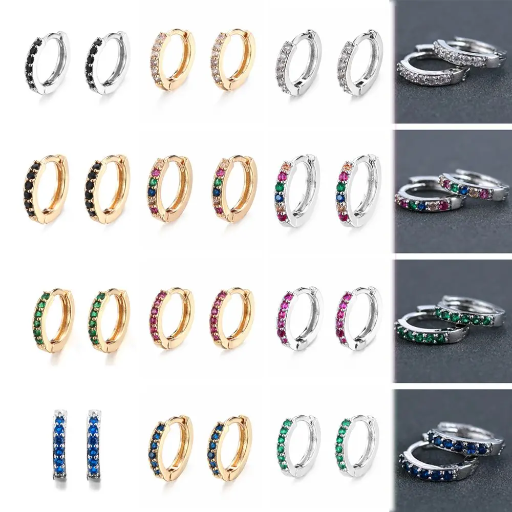

Jewelry Colorful CZ Earrings CZ Ear Piercing Zircon Ear Stud Cubic Zirconia