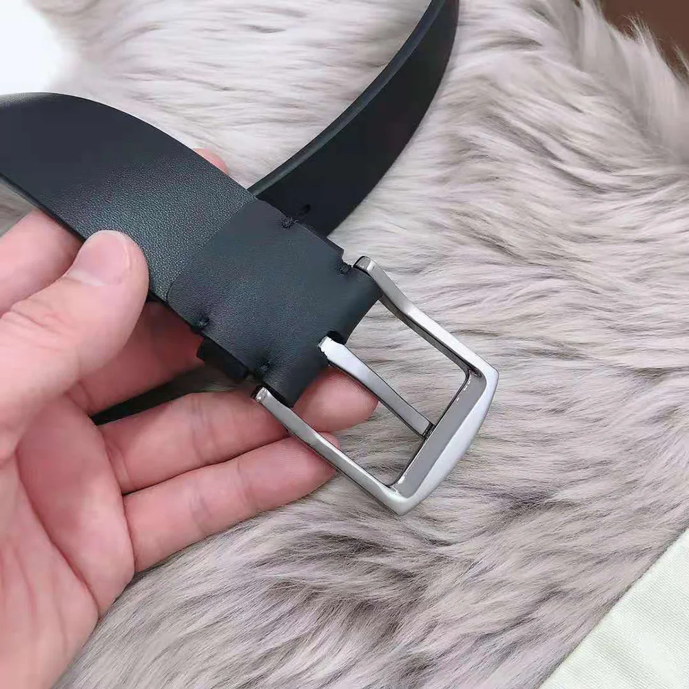 

Top Quality 3.5Cm Black Leather For Men Belts Jeans Fashion Luxury Classic Brand Designer Belt With Gifts Box