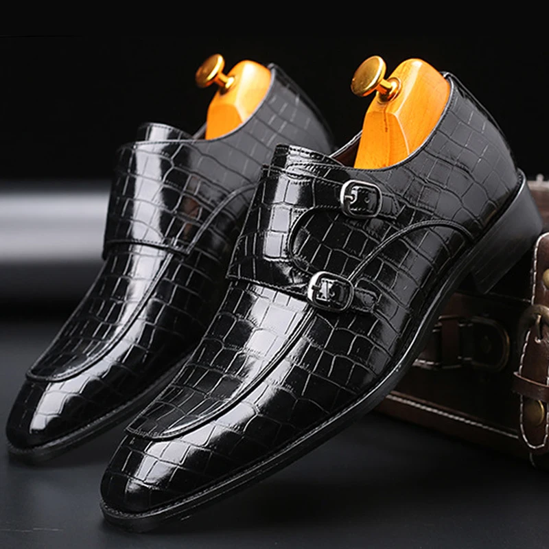 Мужская деловая кожаная обувь без шнуровки Формальные мужские лоферы на плоской