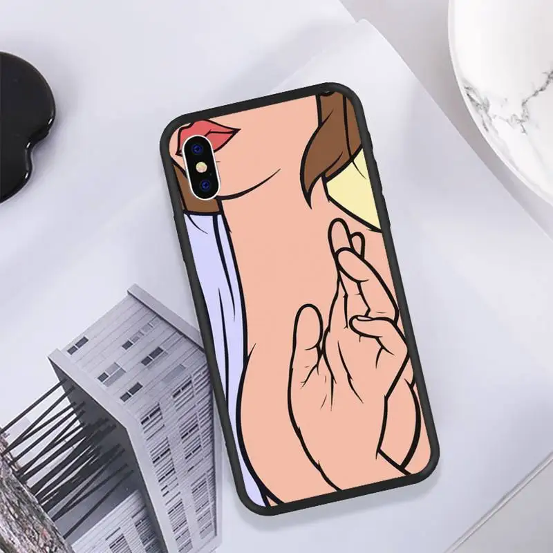 

Sexy Illustration Phone Case For IPhone 11 12 Pro Max 6 6s 7 8 Plus XS XR 12mini SE 2020 Black Soft TPU Cover Silicone Coque